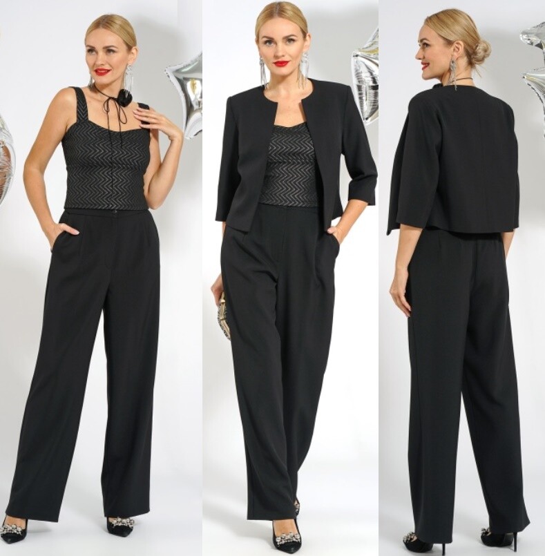 Костюм, жакет, брюки, топ Alani Collection 2043