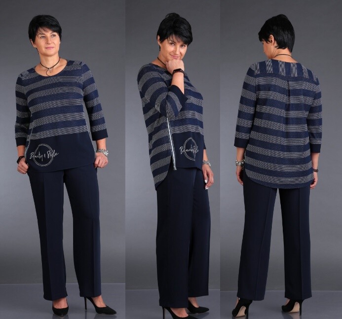 Комплект, блуза, брюки ZigzagStyle 523