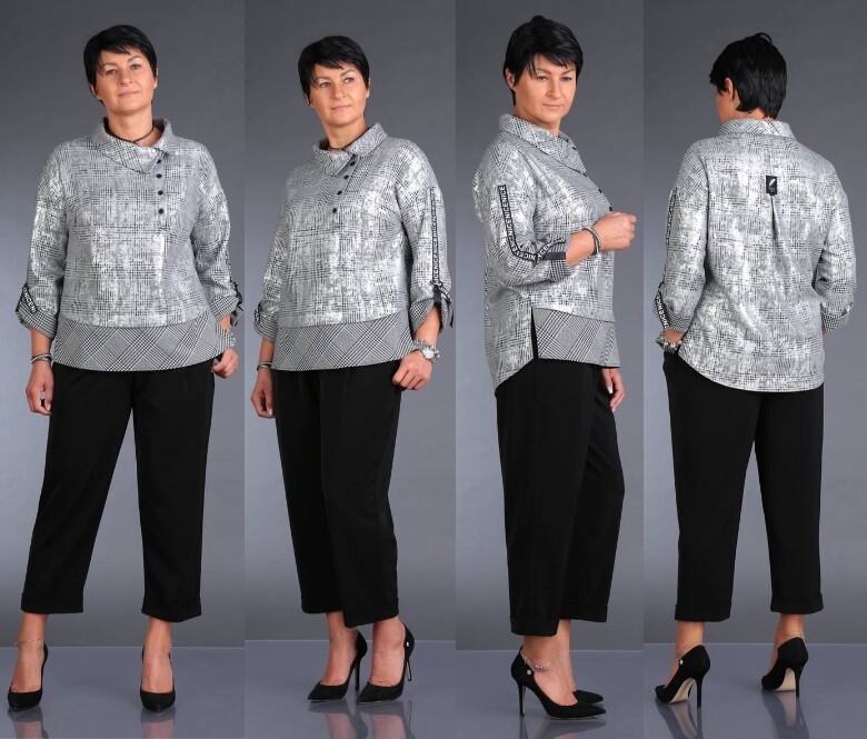 Комплект, блуза, брюки ZigzagStyle 368