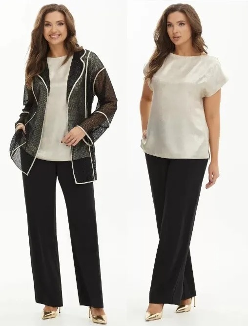 Комплект, кардиган, блуза, брюки Магия Моды 2460