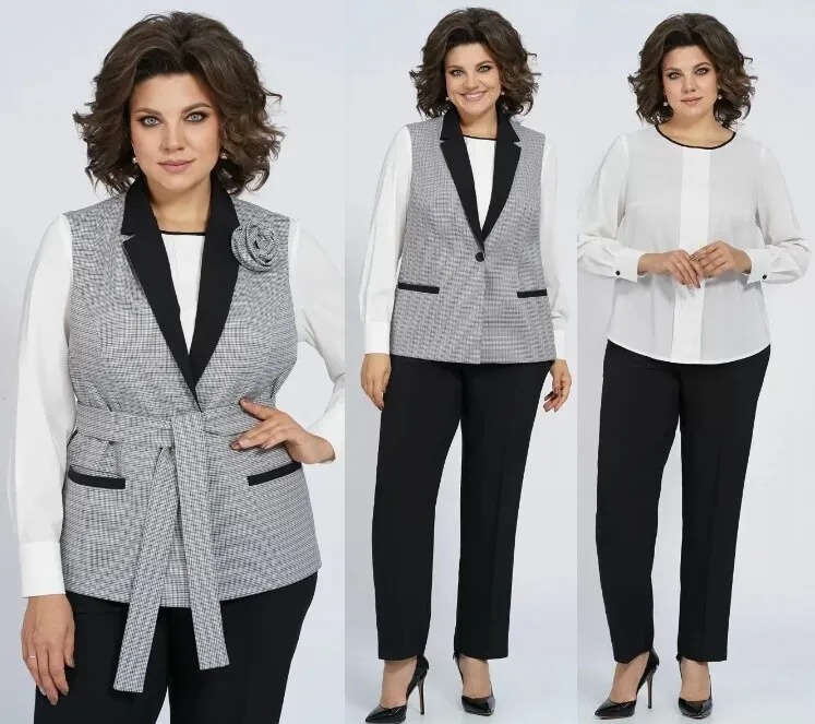 Комплект, жилет, блузка, брюки Alani Collection 2186