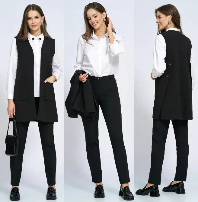 Комплект, жилет, блузка, брюки Alani Collection 2149