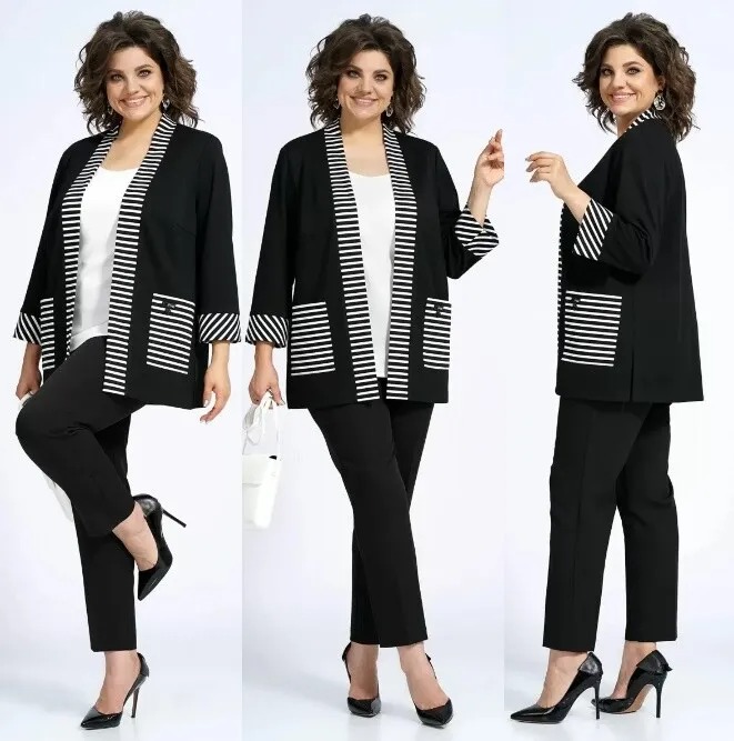 Комплект, кардиган, блуза, брюки Alani Collection 2161