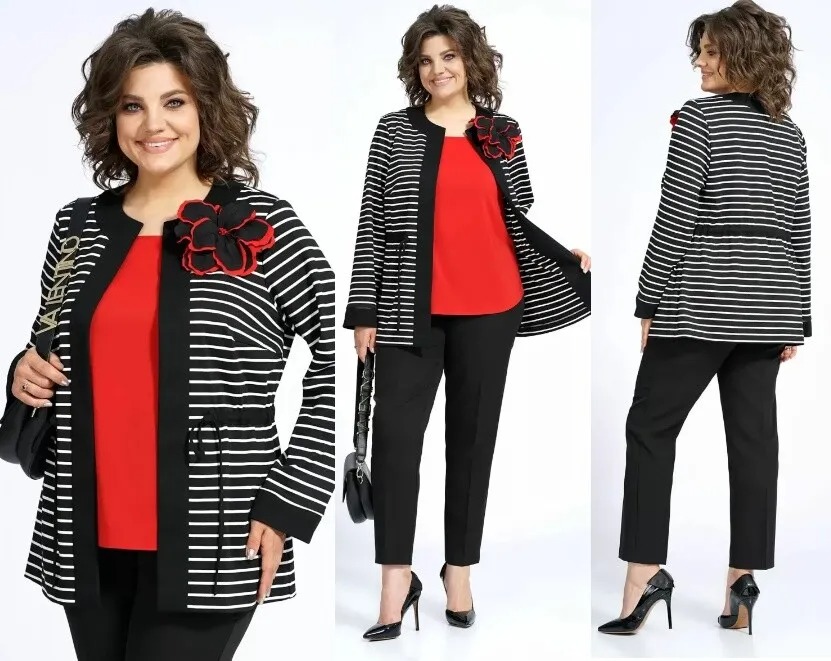 Комплект, кардиган, блуза, брюки Alani Collection 2163