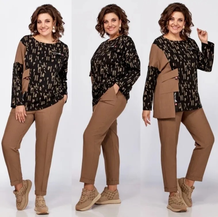 Комплект, блузка, брюки Ольга Стиль 862