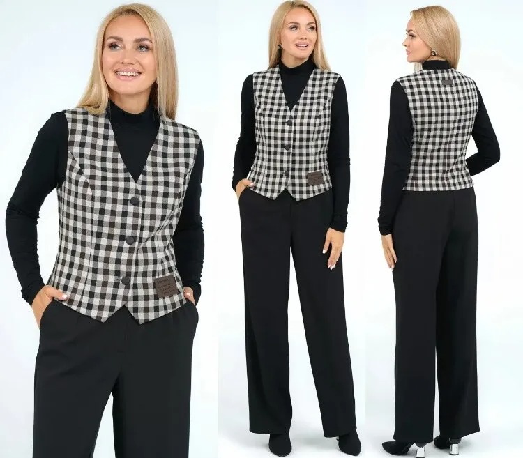 Комплект, жилет, костюм, блуза, брюки Alani Collection 2214