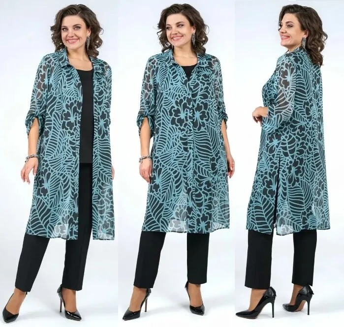 Комплект, туника, брюки, блуза Alani Collection 2153Б