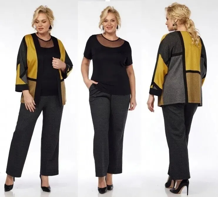 Комплект, кардиган, топ, брюки Grace for you 376