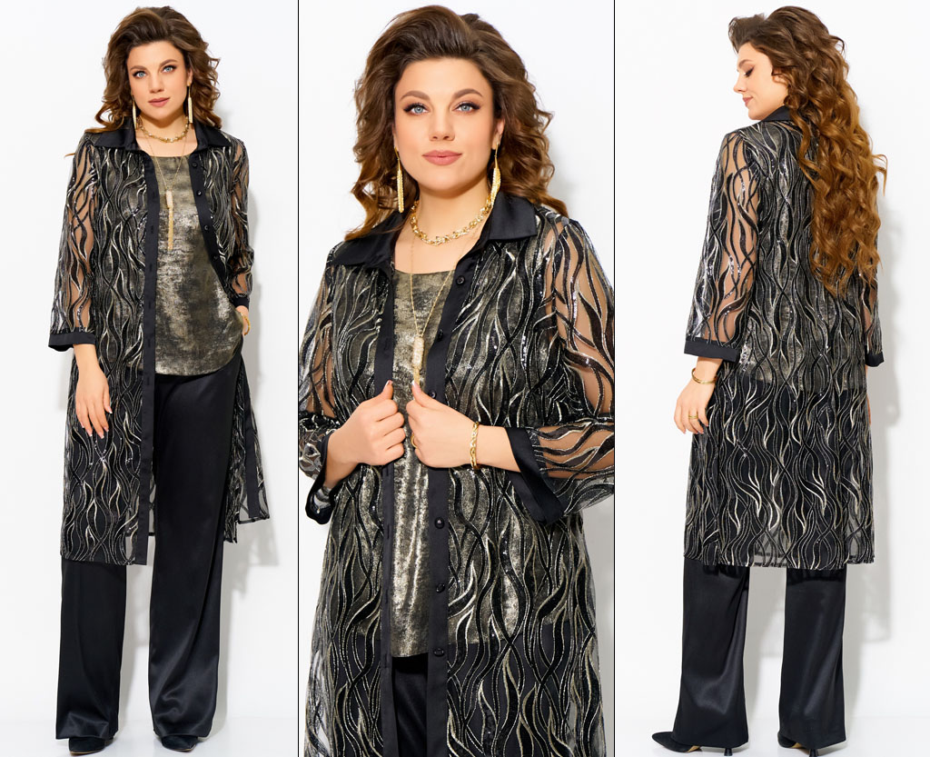 Комплект, кардиган, брюки, майка, топ Fita 1592