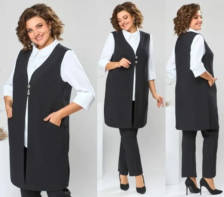 Блуза, брюки, жилет, блузка Romanovich Style 3-1759ч