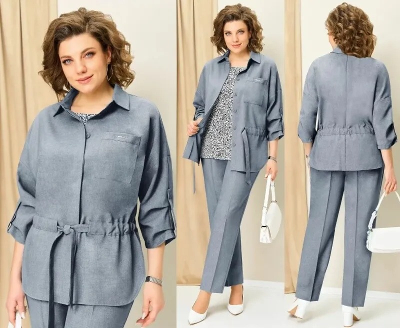 Костюм, жакет, брюки, блуза Volna 1398Г