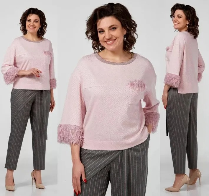 Комплект, блуза, брюки ZigzagStyle 509