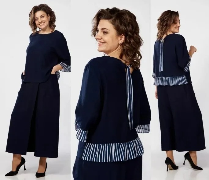 Комплект, костюм, блуза, брюки ZigzagStyle 589