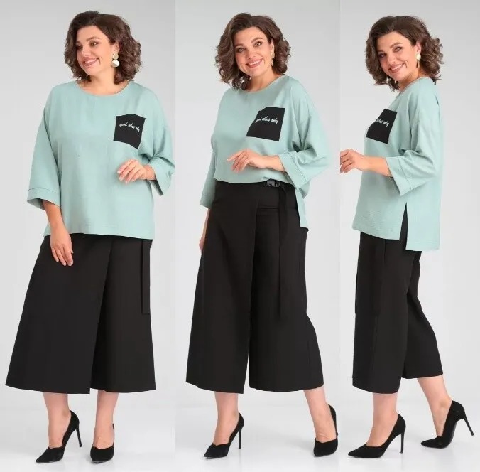 Комплект, брюки, кюлоты, блуза Michel Chic 1350М
