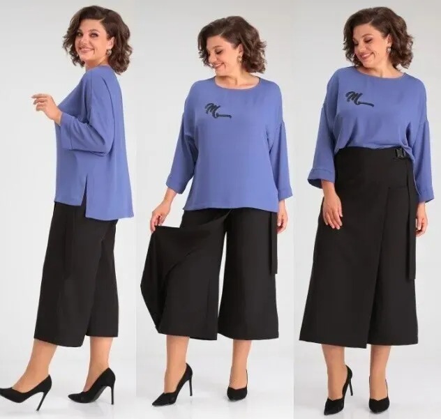 Комплект, брюки, кюлоты, блуза Michel Chic 1350