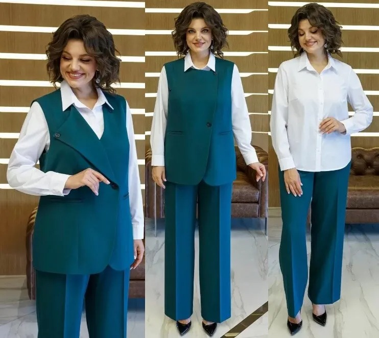 Блуза, брюки, жилет Alani Collection 2416