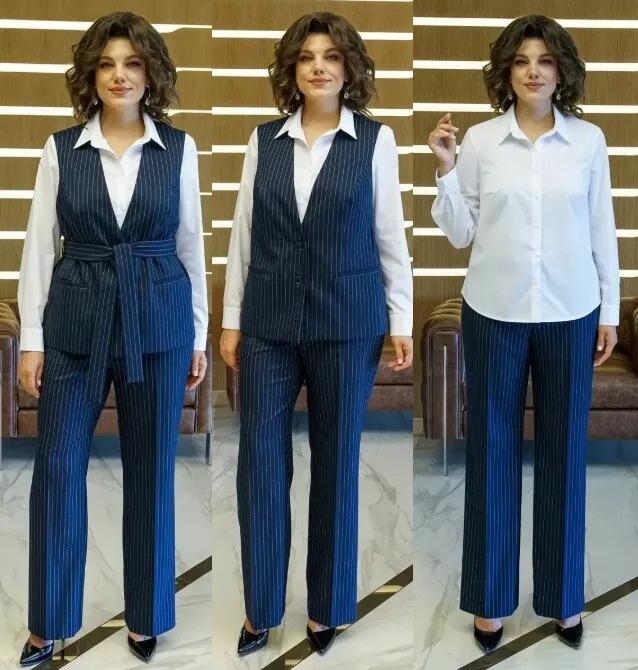 Костюм, жилет, брюки, блузка Alani Collection 2411