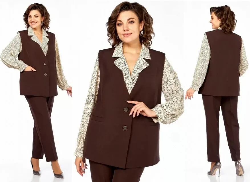 Костюм, жилет, брюки, блуза Милора-Стиль 1375Ш