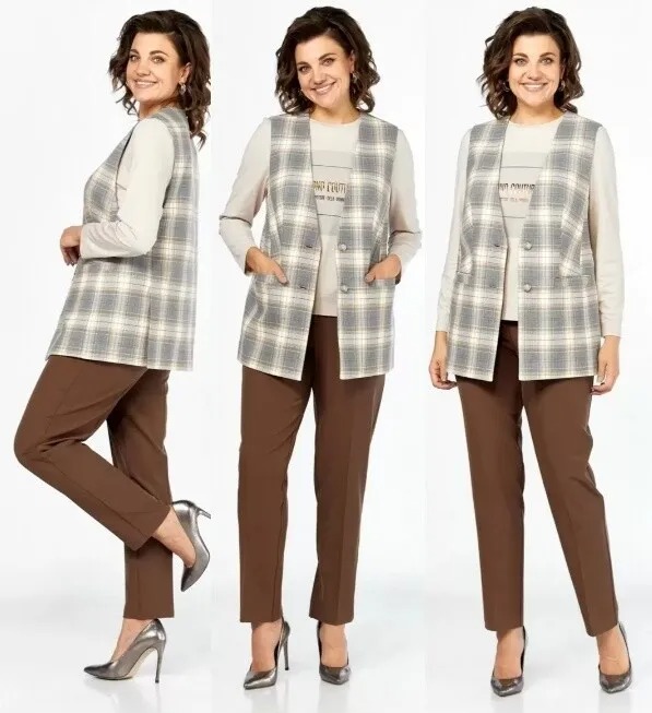 Комплект, жилет, джемпер, брюки Милора-Стиль 1383