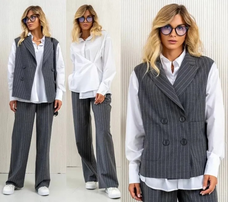 Костюм, жилет, брюки, блузка Aira Style 24-24