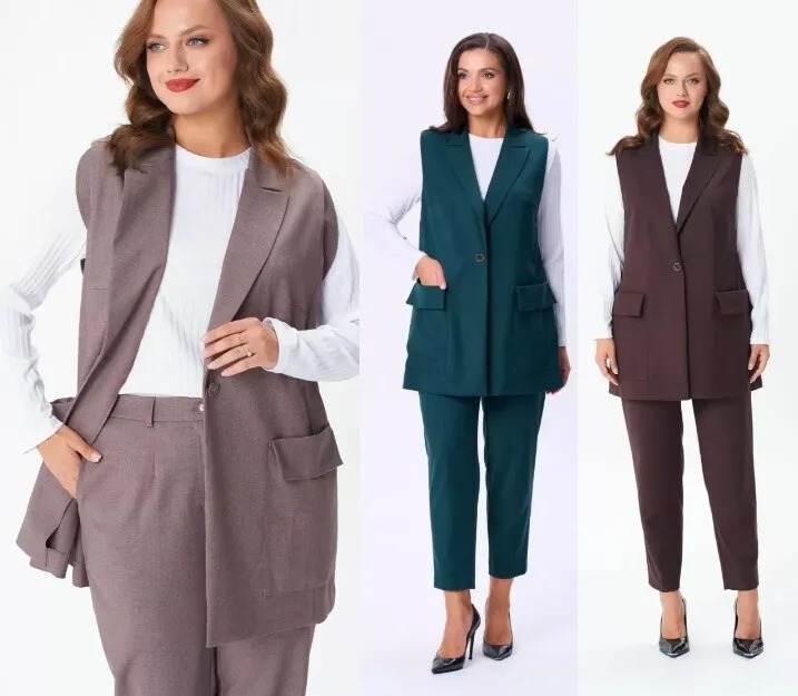 Костюм, жилет, брюки, лонгслив Tvin 7868