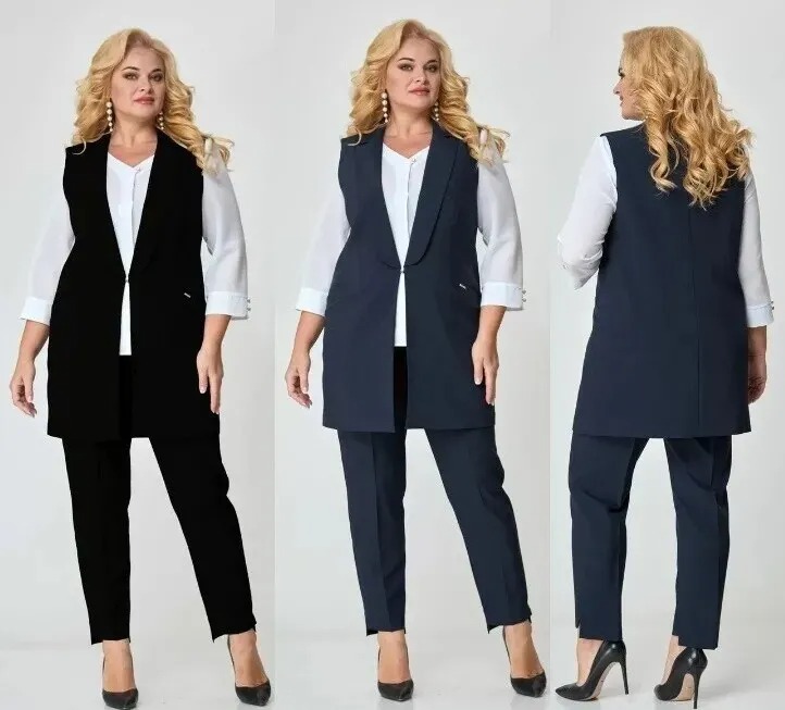 Костюм, блузка, жилет, брюки Багряница 5057