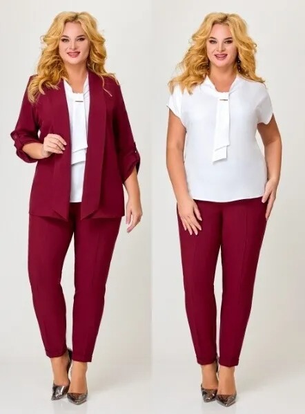 Костюм, брюки, жакет, блузка Багряница 5035-2