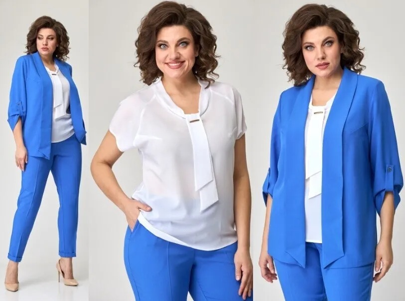 Костюм, брюки, жакет, блузка Багряница 5035