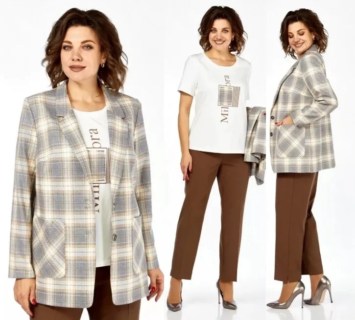 Комплект, жакет, брюки, футболка Милора-Стиль 1198-1