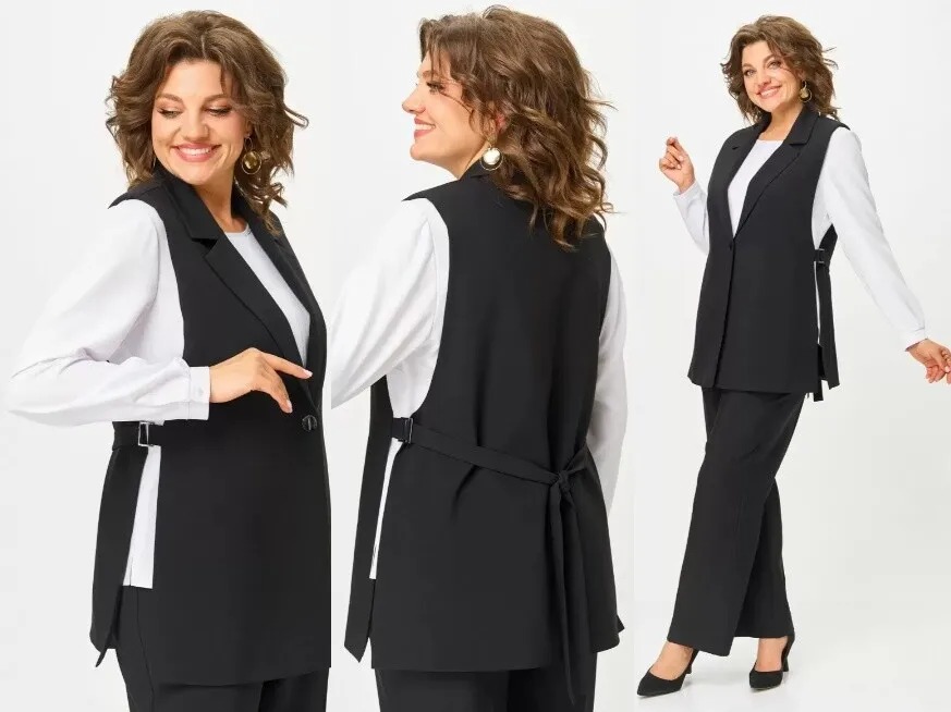 Костюм, блузка, жилет, брюки Багряница 3172