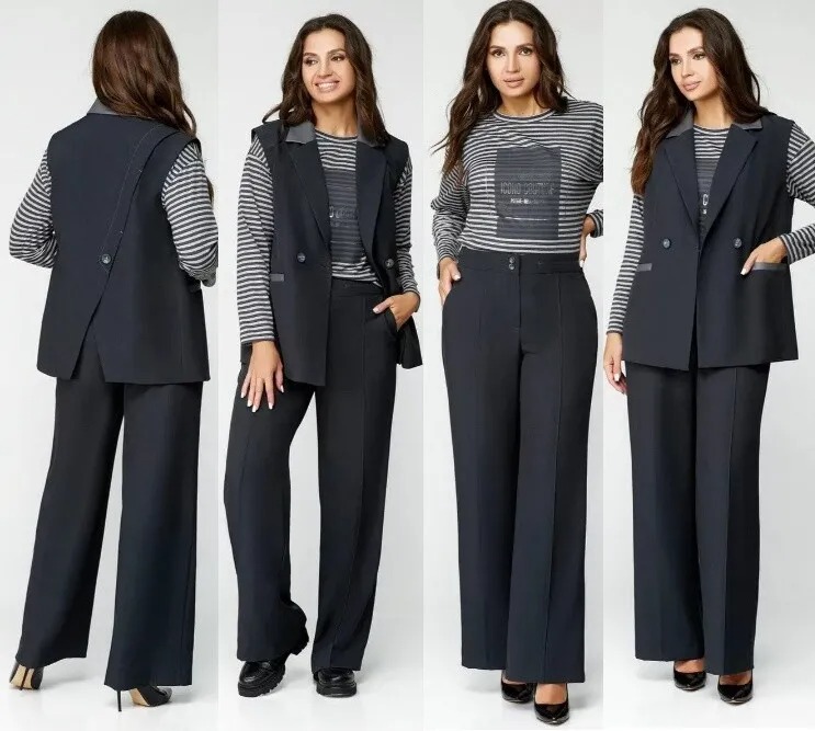 Комплект, жилет, брюки, футболка Милора-Стиль 1153