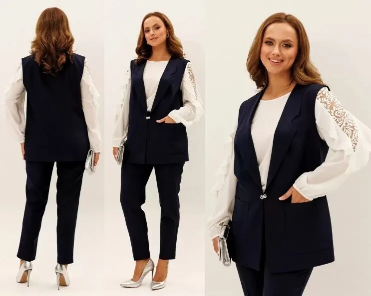 Костюм, блуза, жилет, брюки Liona Style 956