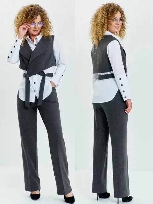 Костюм, брюки, блуза, жилет Euromoda 534