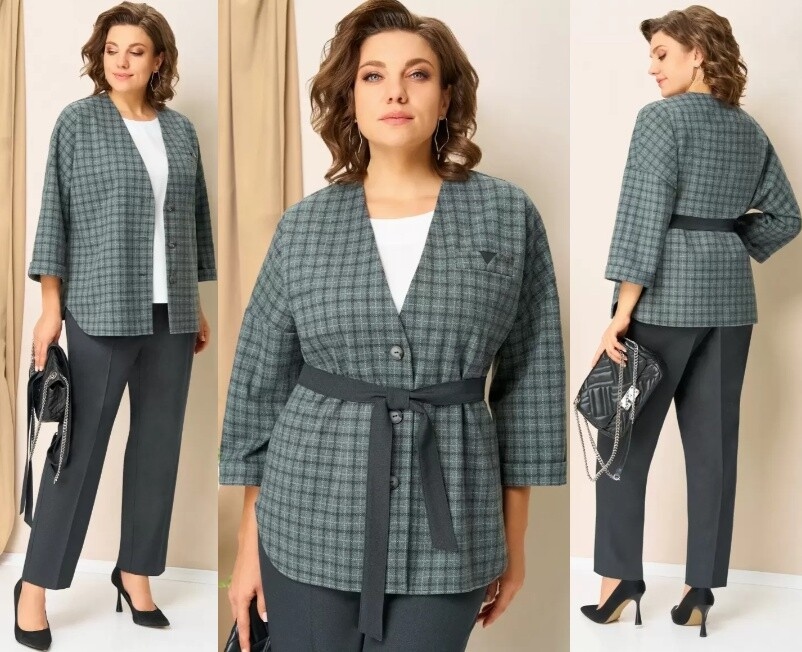 Комплект, жакет, брюки, блуза Volna 1437-3