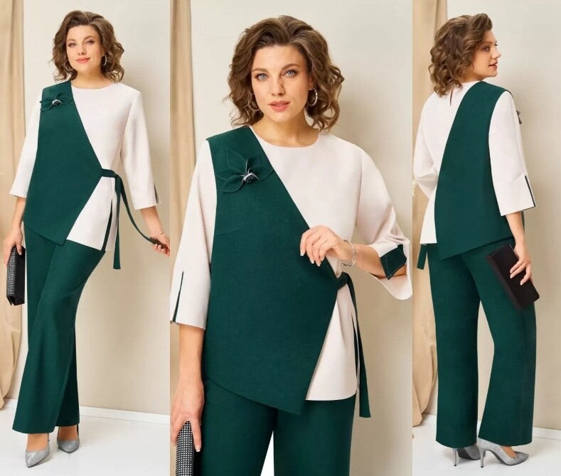 Комплект, жилет, брюки, блуза Volna 1455