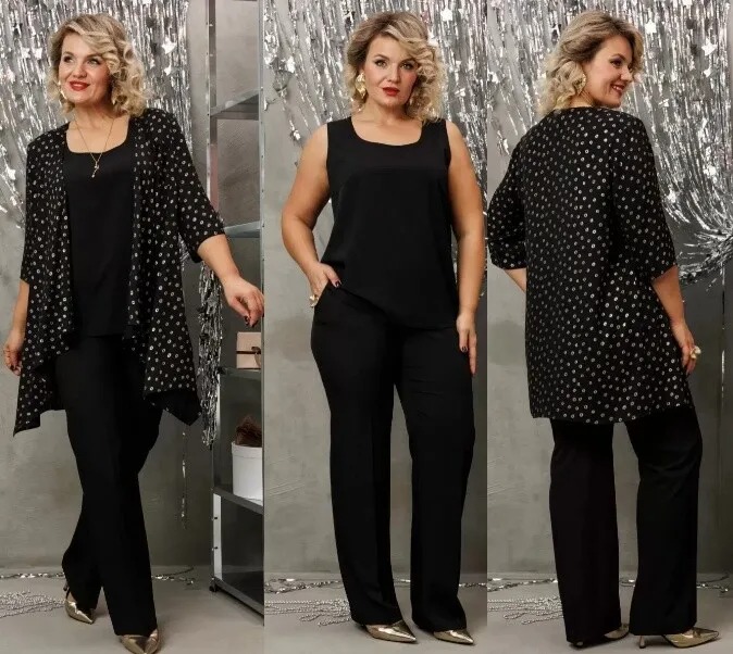 Комплект, кардиган, блузка, брюки Azzara 10015