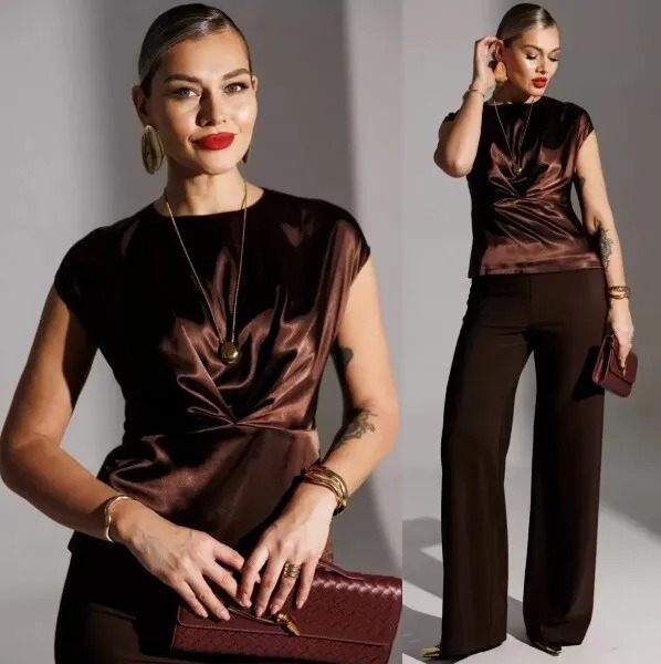 Комплект, топ, брюки, блуза Мода Юрс 25-2947