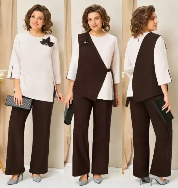 Комплект, жилет, брюки, блуза Volna 1455Ш