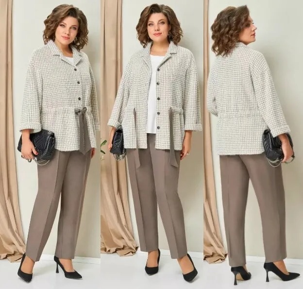 Комплект, жакет, брюки, блуза Volna 1441Б