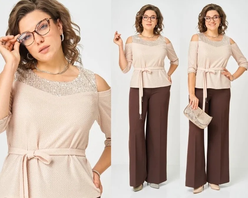 Комплект, блуза, брюки Орхидея 1635