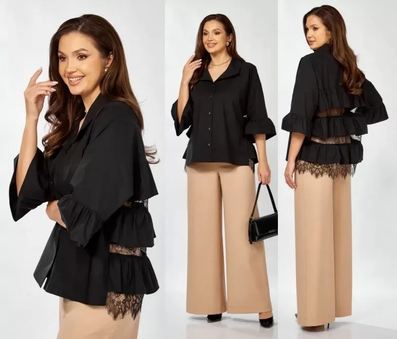 Комплект, блуза, брюки ZigzagStyle 625