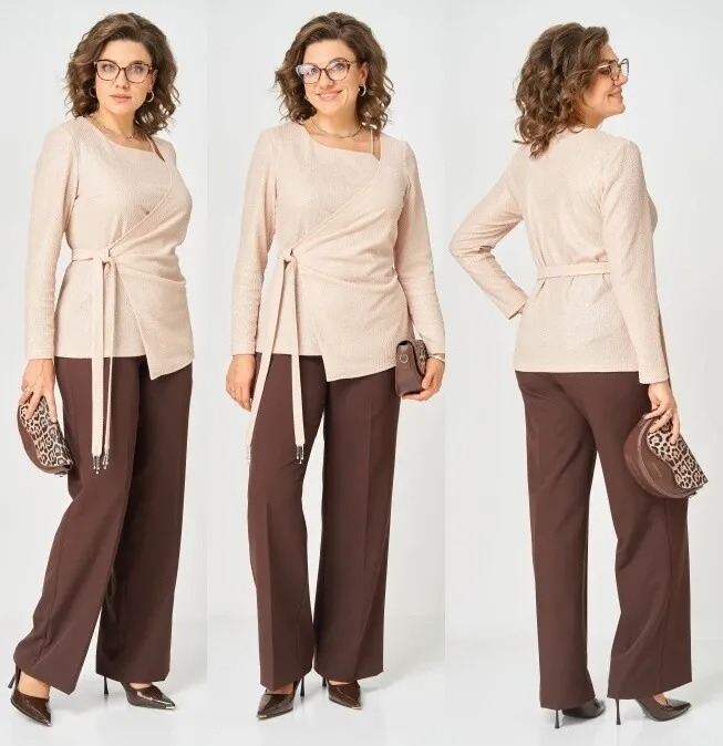 Комплект, блуза, брюки Орхидея 1643