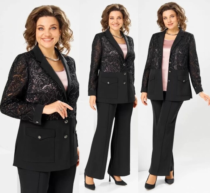 Костюм, жакет, брюки, топ Romanovich Style 3-2886