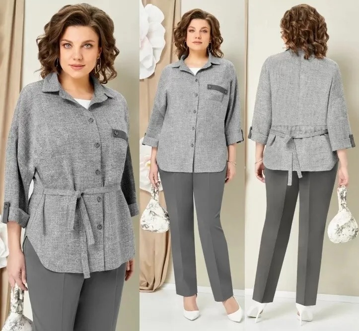 Комплект, жакет, брюки, блуза Volna 1467