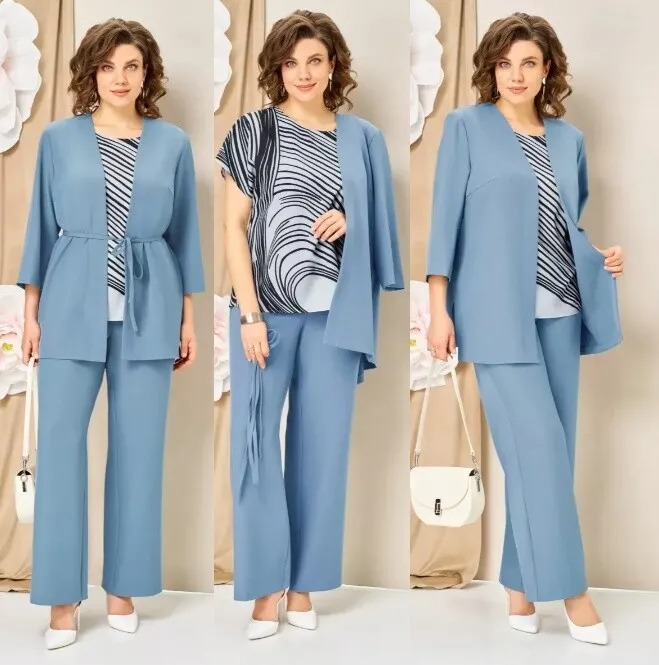 Комплект, жакет, брюки, блуза Volna 1458Г