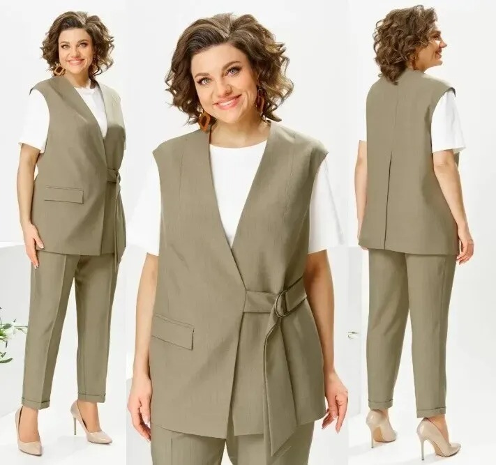 Комплект, жилет, блузка, брюки, жакет Romanovich Style 3-2773