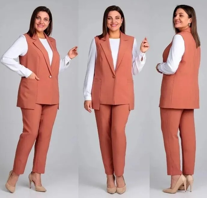 Комплект, костюм, блуза, жилет, брюки Liona Style 859