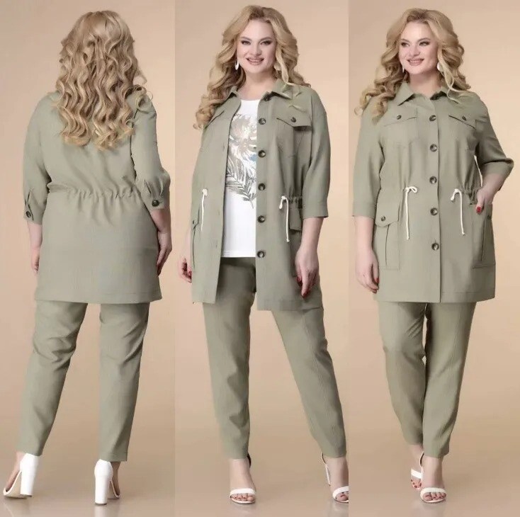 Комплект, жакет, брюки, блуза, блузка Romanovich Style 3-2161
