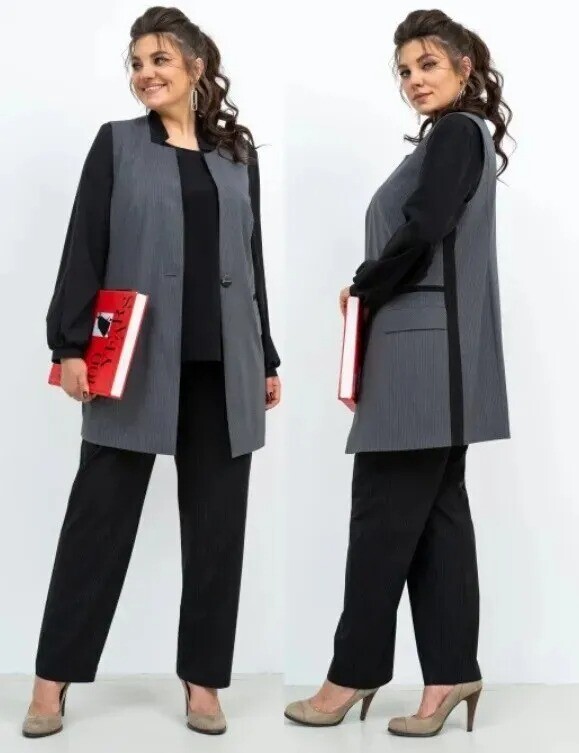 Комплект, жакет, брюки, блузка, жилет Aira Style 24-27/А