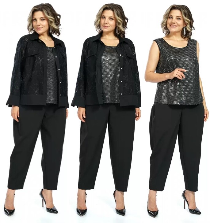 Комплект, жакет, блуза, брюки Alani Collection 2654